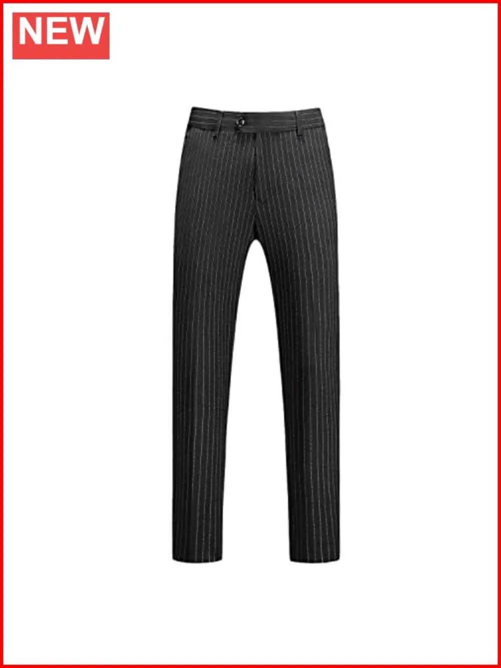 Mens 3 Piece Double Breasted Pinstripe Slim Fit Tuxedo Suit Set Formal